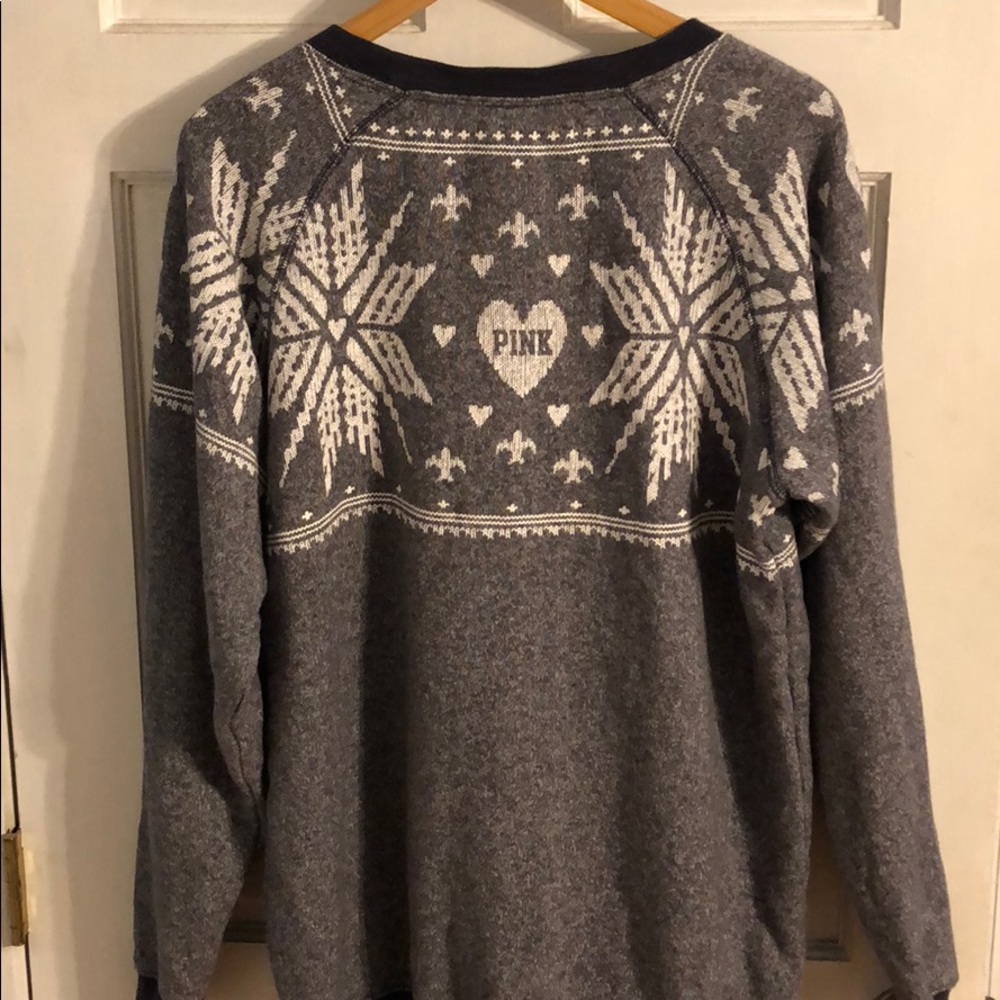 Pink Victoria Secret Holiday Snowflake Sweater - Picture 3 of 4